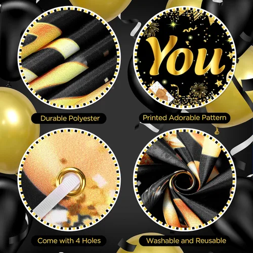 Vista 7 de Decoraciones We Appreciate You Letrero de Jardín Negro Dorado We Appreciate You con 18 Globos Letrero Gracias por Todo lo que Haces Regalos