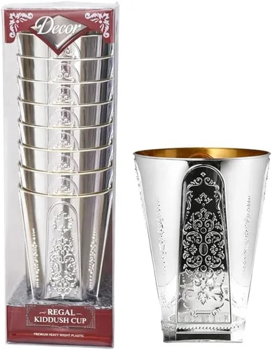 Vista 2 de Regal Kidush - Taza cuadrada de calidad premium, ideal para Pascua y todas las fiestas judías, vasos desechables de plástico, 50 unidades (5.5 onzas)
