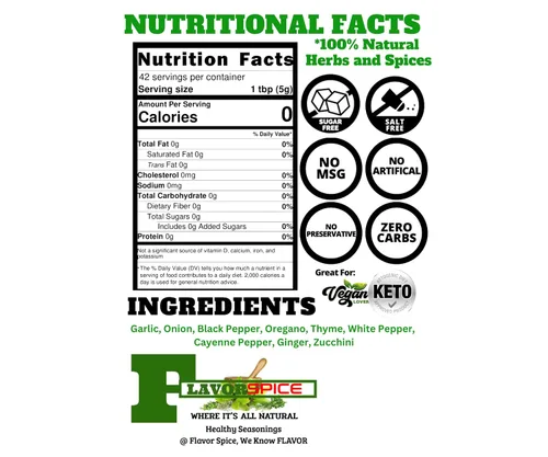Vista 2 de Condimento de mariscos hecho con especias 100% naturales sin artificiales ni conservantes, sin sal, sin azúcar, sin MSG, gluten, ideal para keto