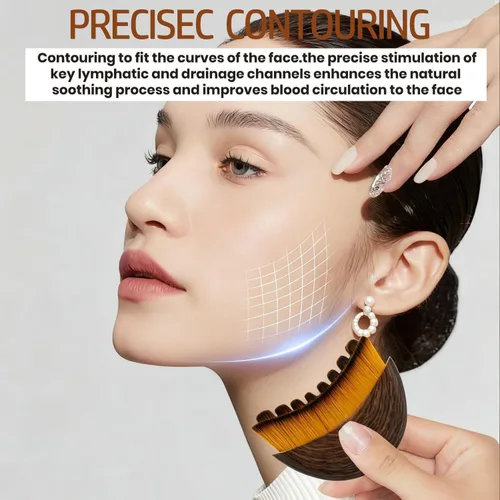 Vista 3 de 2pcs nuevo cepillo linfático contorno facial, cepillo de cepillado seco