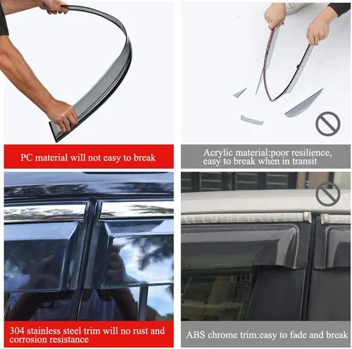Vista 5 de Protector de lluvia adhesivo compatible con Toyota RAV4 2019-2025, protector de parabrisas de policarbonato, deflector de viento para ventana