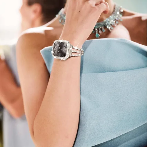 Vista 64 de Surace Bling - Carcasa con protector de pantalla para Apple Watch Series 3, 2, 1 de 1.496 pulgadas