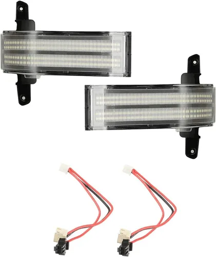 Vista 6 de ROCCS Luces intermitentes de señal de giro blancas DRL LED para espejo lateral de remolque, compatibles con Chevy Silverado GMC Sierra 2014–2019 OEM