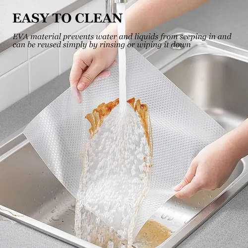 Vista 6 de Thick Clear Drawer Liners,Non-Adhesive EVA Shelf and Drawer Liner for Kitchen Cabinet,Decorative Organizer Shelf Cover,Non Slip Waterproof Shelf