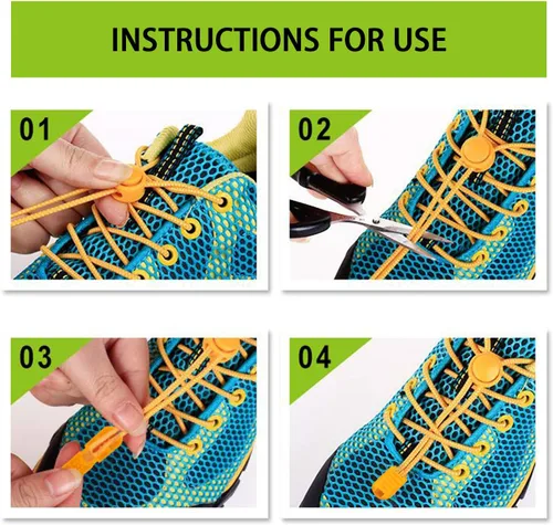 Vista 5 de UPINS 10 pares de cordones elásticos para zapatos, sin corbata, ajustable, de goma