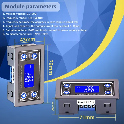 Vista 2 de Generador de señal ajustable, frecuencia de pulso PWM ciclo de trabajo rectangular onda cuadrada generador de señal DC 3.3-35V 5-30mA módulo