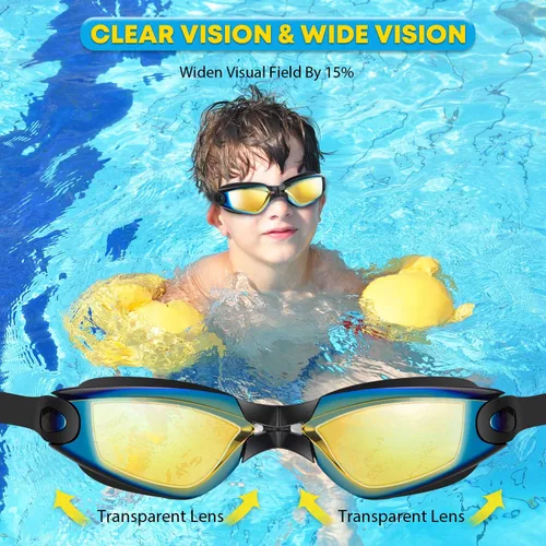 Vista 6 de portzon Gafas de natación antiniebla, transparentes, sin fugas, talla única