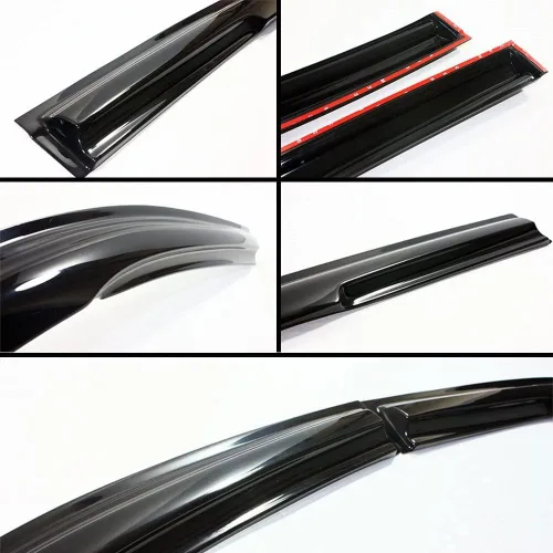 Vista 3 de Deflector de ventana apto para Altima Coupe 2008-2013 Viseras de ventana Protectores de lluvia Estilo Mugen, cinta adhesiva ahumada oscura, juego