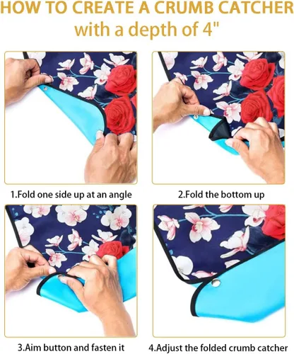 Vista 6 de Pafusen Paquete de 3 baberos para adultos para hombres y personas mayores, baberos de alimentación para adultos mayores con atrapador de migas
