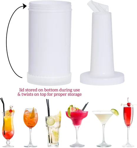 Vista 8 de AME D'ESSENCE (6-PCS-1 Qt) White Store N Pour - Contenedores para botellas con boquilla Flow-N-Stow para jugo de fruta y licor, botellas de 1 cuarto