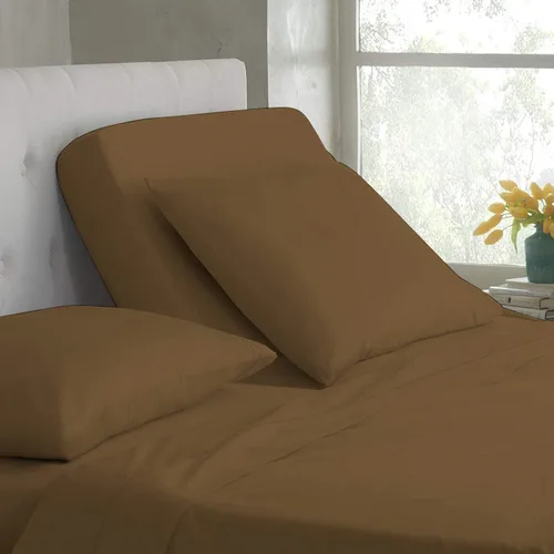 Vista 7 de Base de cama ajustable – Juego de sábanas de cabeza dividida superior tamaño Queen – Sábanas de 100% algodón egipcio sólido color azul aguamarina