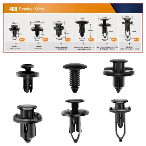 Vista 9 de GOOACC Clips de remache de nailon para guardabarros y protector de parachoques para GM, Ford y Chrysler 0.276 in, clips para carrocería