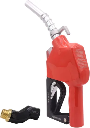 Vista 9 de Boquilla de combustible de 1 pulgada NPT con apagado automático verde para bomba de gasolina, boquilla resistente con manguera de combustible