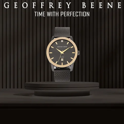 Vista 9 de Geoffrey Beene Mens Watch - Stainless Steel Mesh Band Quartz Movement Analog Watch for Men, Gift for Men, Formal or Business Casual Minimalist Wrist