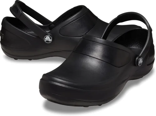 Vista 6 de Crocs Mercy Work para mujer, Negro/Negro