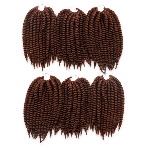 Vista 8 de Trenzas de ganchillo de pelo sintético auténtico doble Jumbo Senegalese Twist 12" (30) [AU-THEN-TIC Senegalese Twist] (12") - Natural Texture &