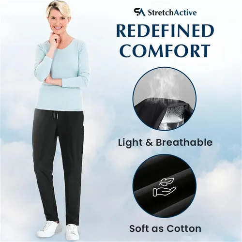 Vista 3 de Coolmance - Pantalones elásticos unisex ultra elásticos de secado rápido, pantalones elásticos de secado rápido