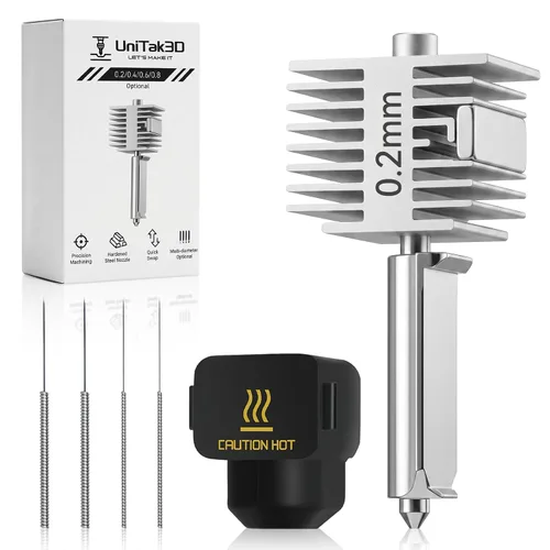 Vista 10 de Boquilla de acero endurecido Hotend A1/A1 Mini/A2L de intercambio rápido Extremo caliente de estructura integrada de alta temperatura y velocidad