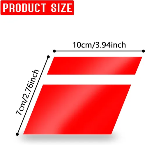 Vista 2 de Beypovk 6 calcomanías reflectantes para llantas de automóvil, calcomanías de rayas automotrices para ruedas de 18 a 21 pulgadas, accesorios de Rojo