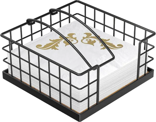 Vista 9 de Honiter Servilletero para mesa, servilletero de granja con brazo pesado, servilleteros de madera para cocina, dispensador de servilletas plano