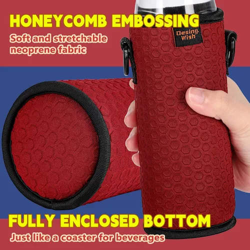 Vista 3 de Fundas aislantes portátiles de plástico de 16.9 onzas, fundas aislantes de 16, 17, 18 onzas, soporte para botellas/latas con correa para el hombro