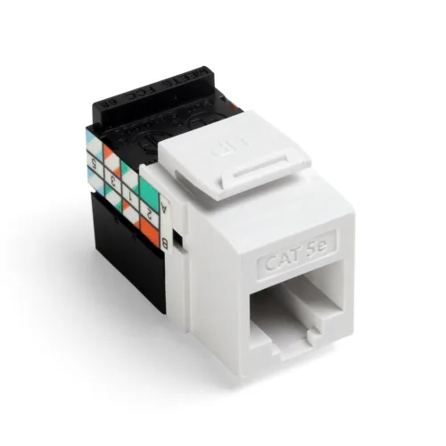 Vista 15 de Leviton Adaptador QuickPort de 8 cables Cat 5e, enchufe Jack, paquete de 10, 5G108-AW5, blanco