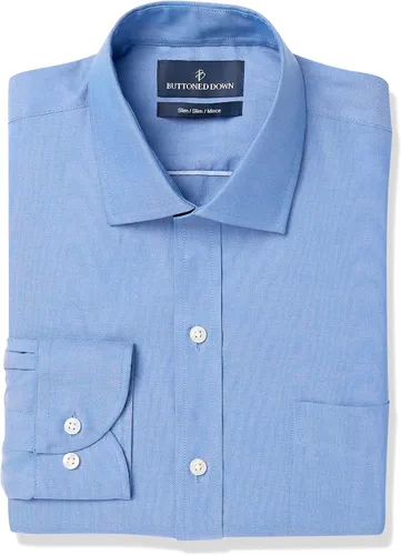 Vista 9 de Buttoned Down Camisa de vestir ajustada con cuello extendido para hombre