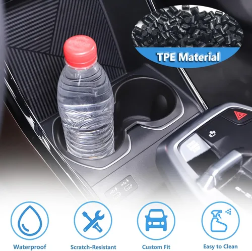 Vista 3 de Caja organizadora para portavasos de automóvil compatible con BMW X1 U11 2023 2024 TPE, 1 unidad, bandeja de almacenamiento de llenado inferior