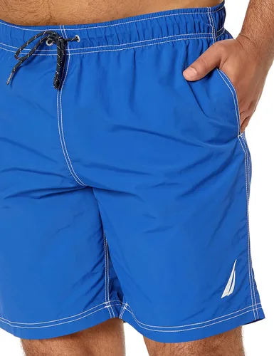 Vista 3 de Nautica Traje de baño sólido de secado rápido con logotipo clásico para hombre