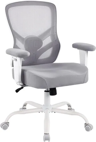 Vista 8 de YFO Silla de oficina ergonómica, silla de escritorio de malla con respaldo ajustable lumbar y reposabrazos, cómoda silla giratoria ejecutiva