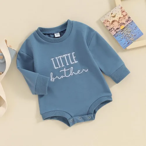 Vista 2 de Frietlebird Big Brother Little Brother - Conjunto de sudadera con cuello redondo para bebé y niño, ropa de otoño