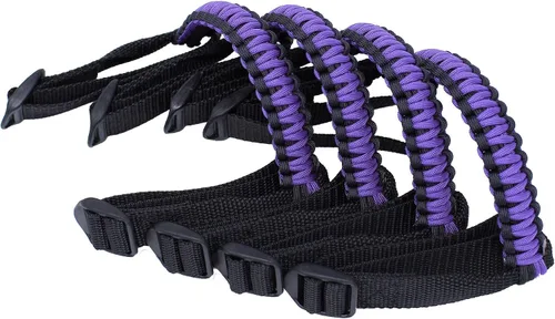 Vista 20 de BubbasGarageTv - Asas de agarre Paracord para Jeep Wrangler JL y Jeep Gladiator JT (negro)
