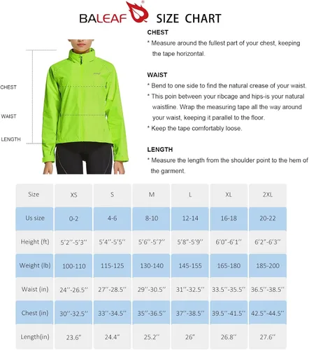 Vista 7 de BALEAF Women's Cycling Rain Jackets Waterproof Windbreaker Running Jackets Reflective Rain Gear Packable Lightweight Hooded