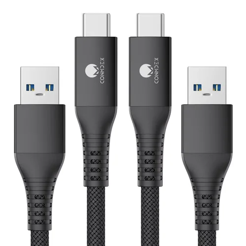 Vista 12 de CONMDEX - Cable USB C de 30 cm, [2 unidades], USB 3.1 Gen 2, transferencia de datos de 10 Gbps, cable trenzado tipo C, carga rápida USB a USB C
