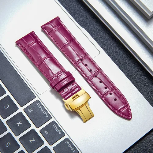 Vista 2 de BINLUN Leather Watch Strap, Quick Release Genuine Leather Replacement Watch Band with Butterfly Deployment Buckle for Men and Women, 12mm-24mm