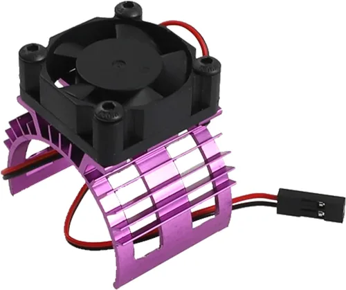 Vista 4 de Share Goo Disipador de calor de aleación con ventilador de enfriamiento de 5 V para 1/10 coche 540 550 3650 motor sin escobillas motor RC auto