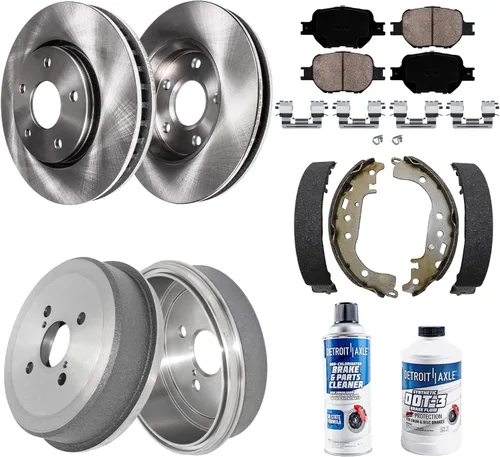 Vista 20 de Detroit Axle - Kit de frenos para 15-20 Volkswagen Passat, 12.28 pulgadas delanteras y 10.70 pulgadas trasero rotores de freno de disco pastillas