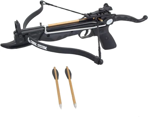 Vista 6 de SAS Prophecy 80 LBS Aluminum Self-Cocking Pistol Crossbow + 3 Arrows Black Ballesta de madera solamente
