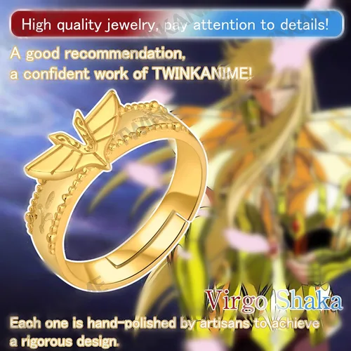 Vista 2 de TWINKANIME All 6 S925 Silver Ring Anime Sagittarius for Cosplay Open Band Adjustable Ring for Cosplay Prop