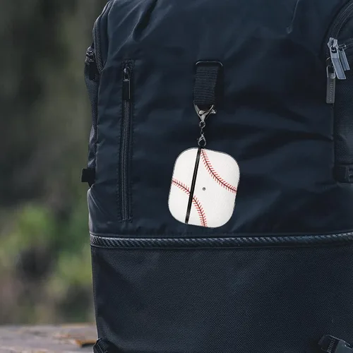 Vista 4 de Funda protectora completa duradera para AirPods 3, funda de béisbol para Apple AirPods 3 de carga, funda con llavero (no Pro 3)