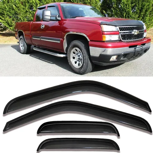 Vista 10 de Viseras laterales para ventana lateral, protectores de lluvia, deflectores de ventilación para Ford F150 Crew Cab 2015-2025, F250 F350 SuperDuty