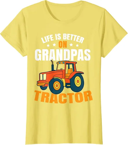 Vista 69 de Life Is Better On Grandpas Tractor Kids Farm Tractor Boy Camiseta, Negro