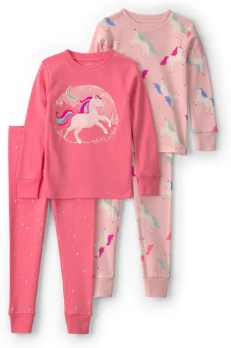 Vista 29 de Carter's Conjunto de pijama de algodón ajustado de 4 piezas para niña Pollo Country Green