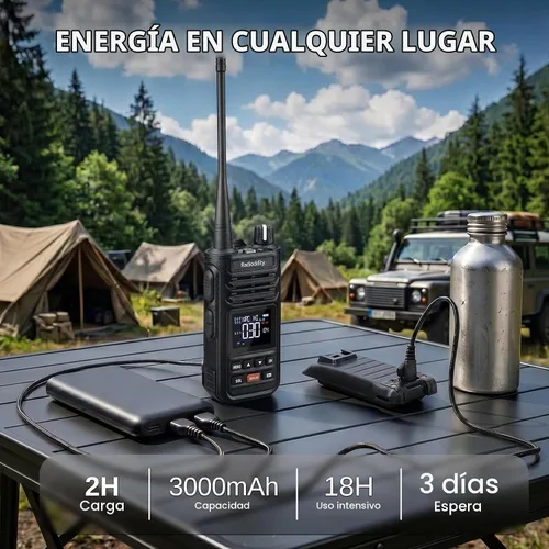 Vista 2 de Radioddity X1 Pro GMRS Handheld Radio IP67 Waterproof, Replaceable Battery Noise Reduction, 7W Long Range Walkie Talkies Repeater Capable, Record &