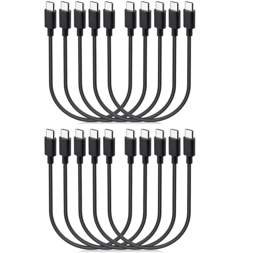 Vista 8 de Cable USB C a USB C, paquete de 10 unidades, cable de carga rápida tipo C Blanco