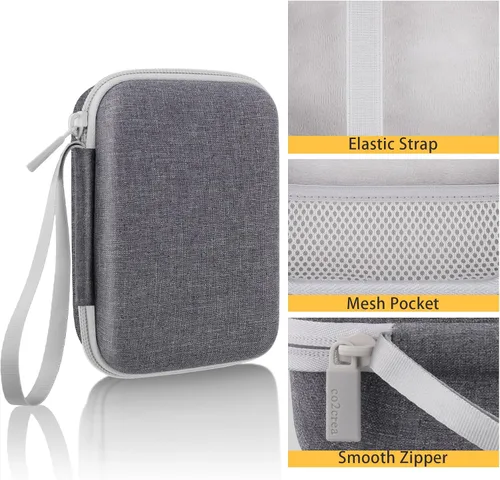 Vista 5 de co2CREA Estuche rígido de repuesto para impresora Fujifilm Instax Mini Link 3 2 1 (funda blanca ceniza + interior blanco)