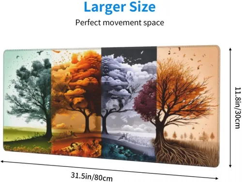 Vista 2 de Alfombrilla de escritorio, tapete de escritorio de 31.5" × 11.8", alfombrilla grande para mouse de juegos, alfombrilla duradera extendida para mouse