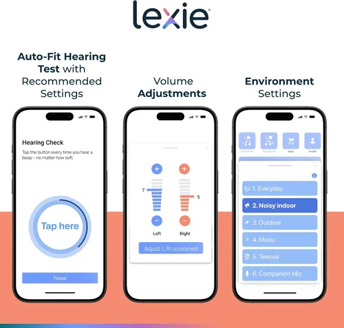 Vista 4 de Lumen - Audífonos OTC autoajustables, Bluetooth habilitado con ajuste invisible, micrófonos direccionales, control de aplicación para smartphone