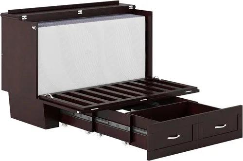 Vista 13 de AFI, Monroe - Cofre de cama matrimonial Murphy con colchón y cajón de 6 pulgadas, color espresso