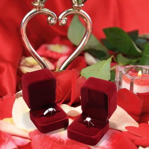 Vista 7 de BBTO Caja de terciopelo para anillos de 36 piezas para ceremonia de boda, caja de anillo de compromiso, caja de regalo para anillos de boda, caja